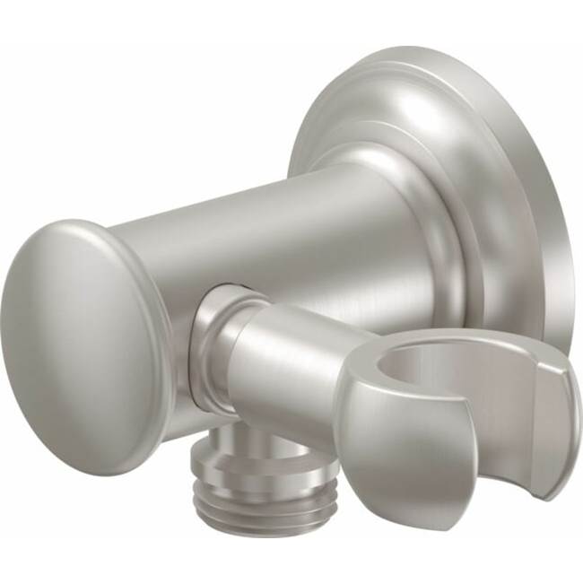 California Faucets - Decorative Supply Elbow with Swivel Handshower Holder - Concave Base - Gloss White