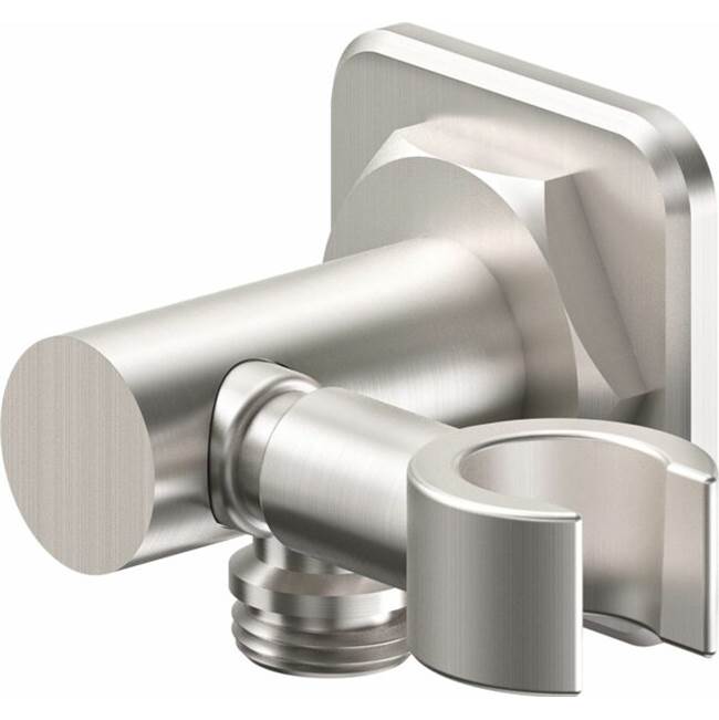 California Faucets - Decorative Supply Elbow with Swivel Handshower Holder - Quad Base - Gloss White