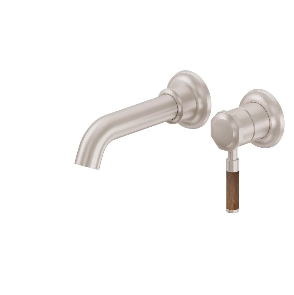 California Faucets - Single Handle Lavatory Wall Faucet Trim Only - Teak Lever Handle - Gloss White