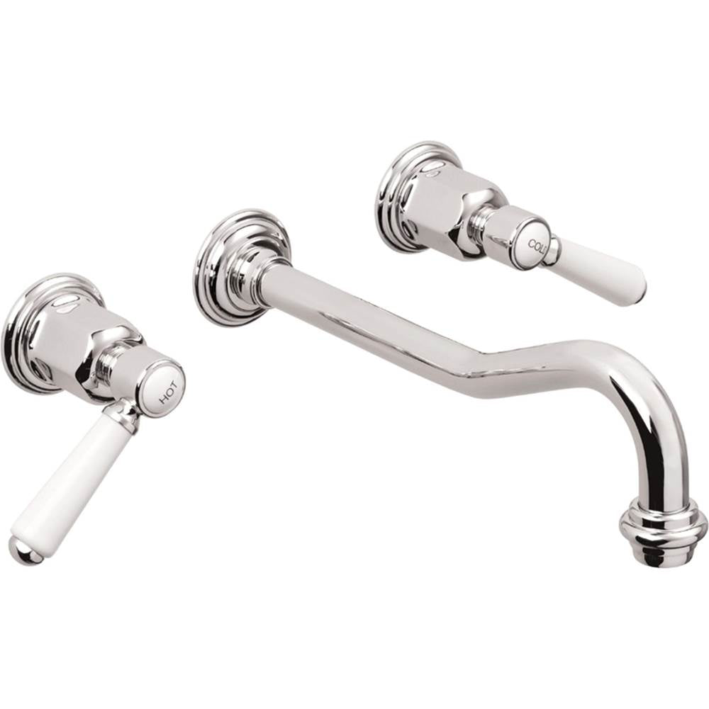 California Faucets - Two Handle Lavatory Wall Faucet Trim Only - Gloss White