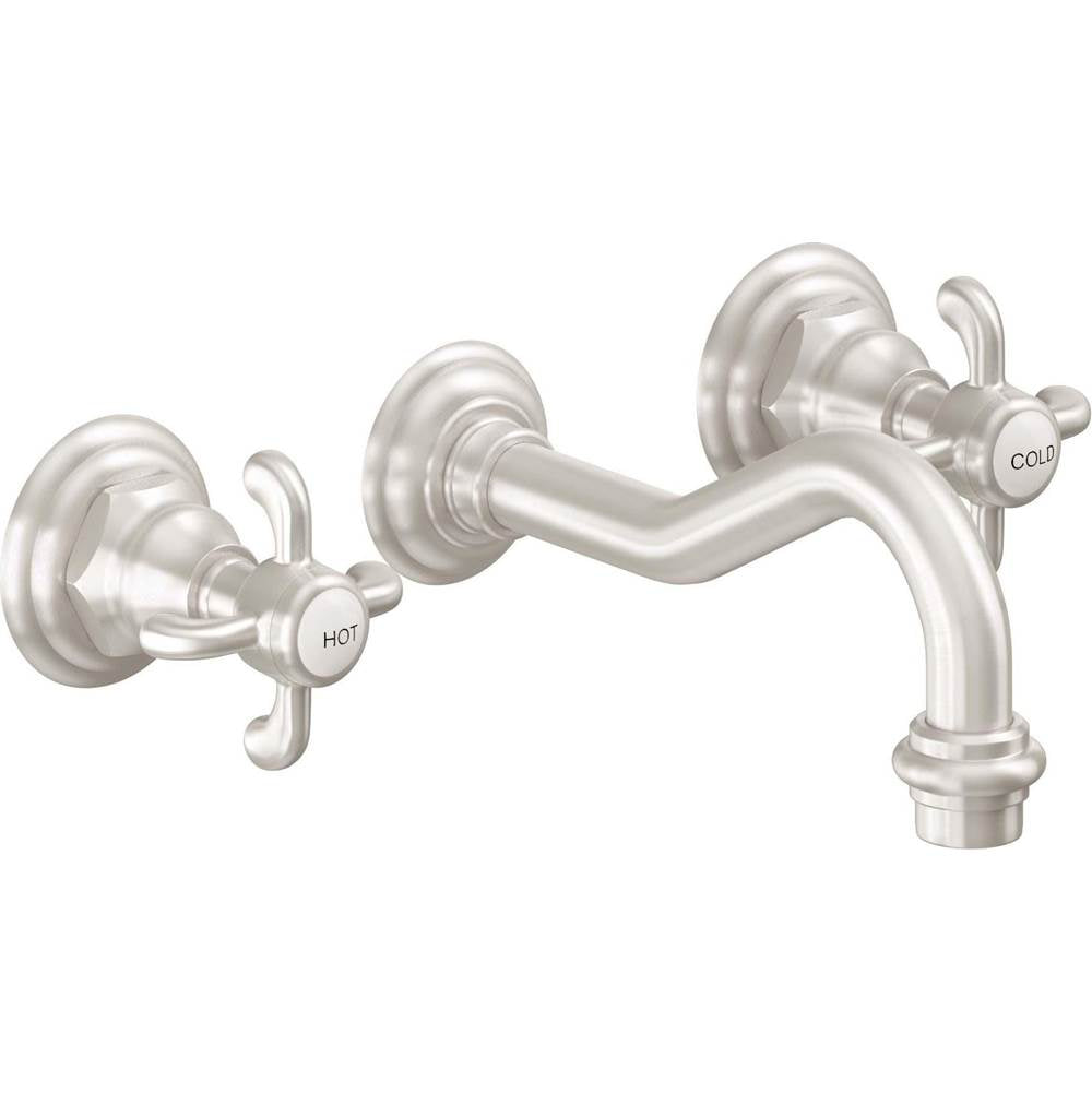 California Faucets - Two Handle Lavatory Wall Faucet Trim Only - Gloss White