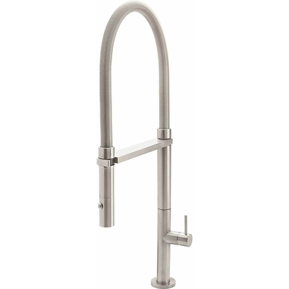 California Faucets - Culinary Pull-Out Kitchen Faucet with Button Sprayer - Gloss White