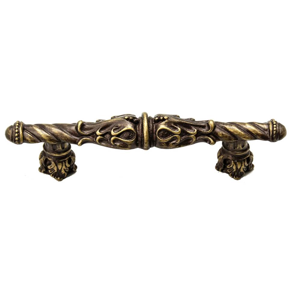 Carpe Diem Hardware - Acanthus 3'' O.C. Pull Romanesque Style With Column Base In Antique Brass. - Antique Brass