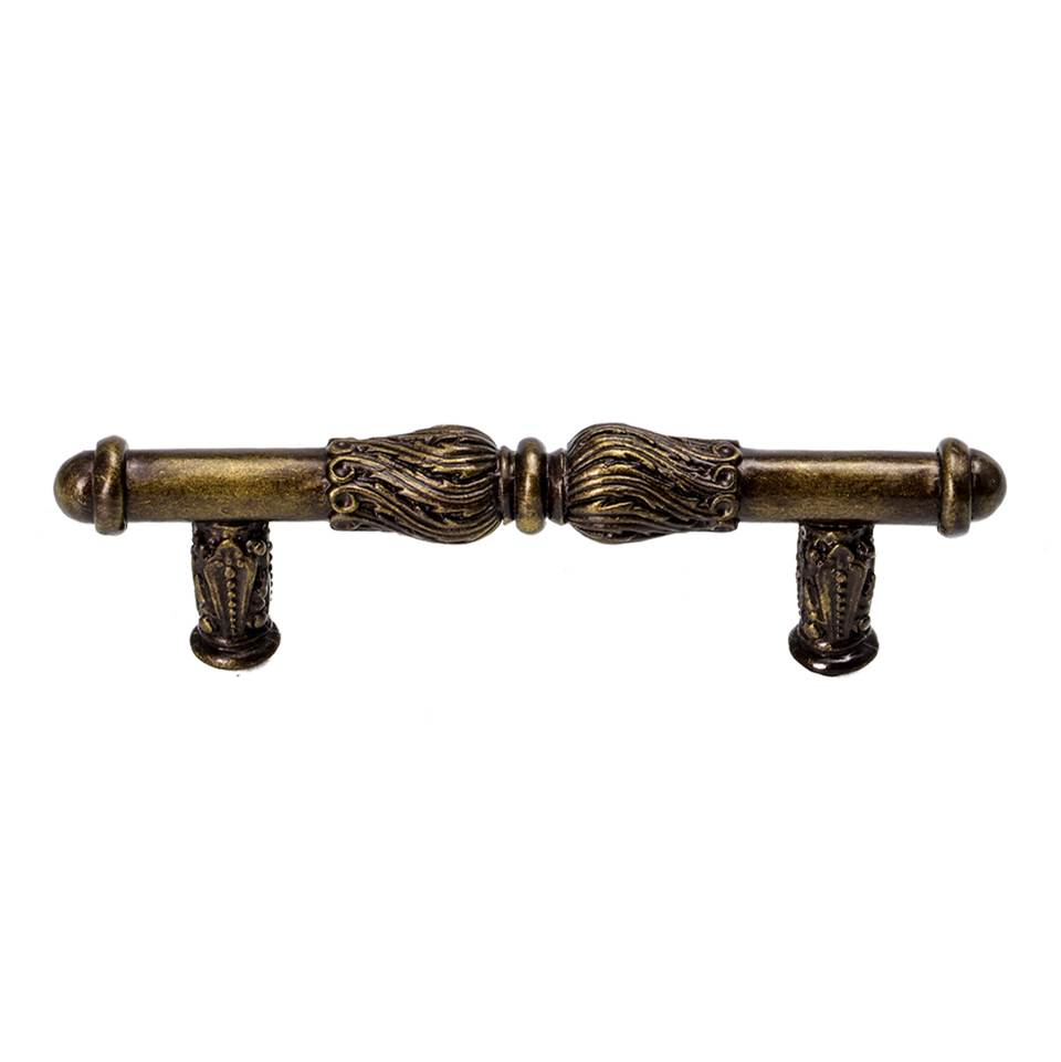 Carpe Diem Hardware - Acanthus 3'' O.C. Pull With Feather Scroll - Antique Brass