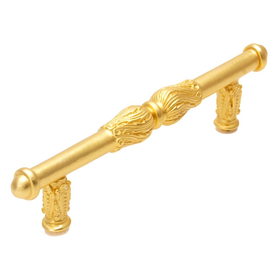 Carpe Diem Hardware - Acanthus 3'' O.C. Pull With Feather Scroll - Gilded Mercury