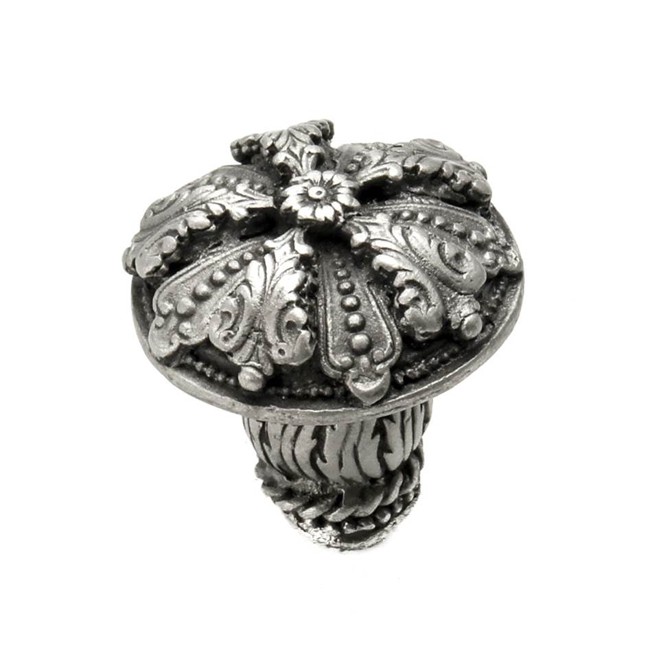 Carpe Diem Hardware - Acanthus Med Knob Renaissance Style With Feather Scroll Foot - Satin