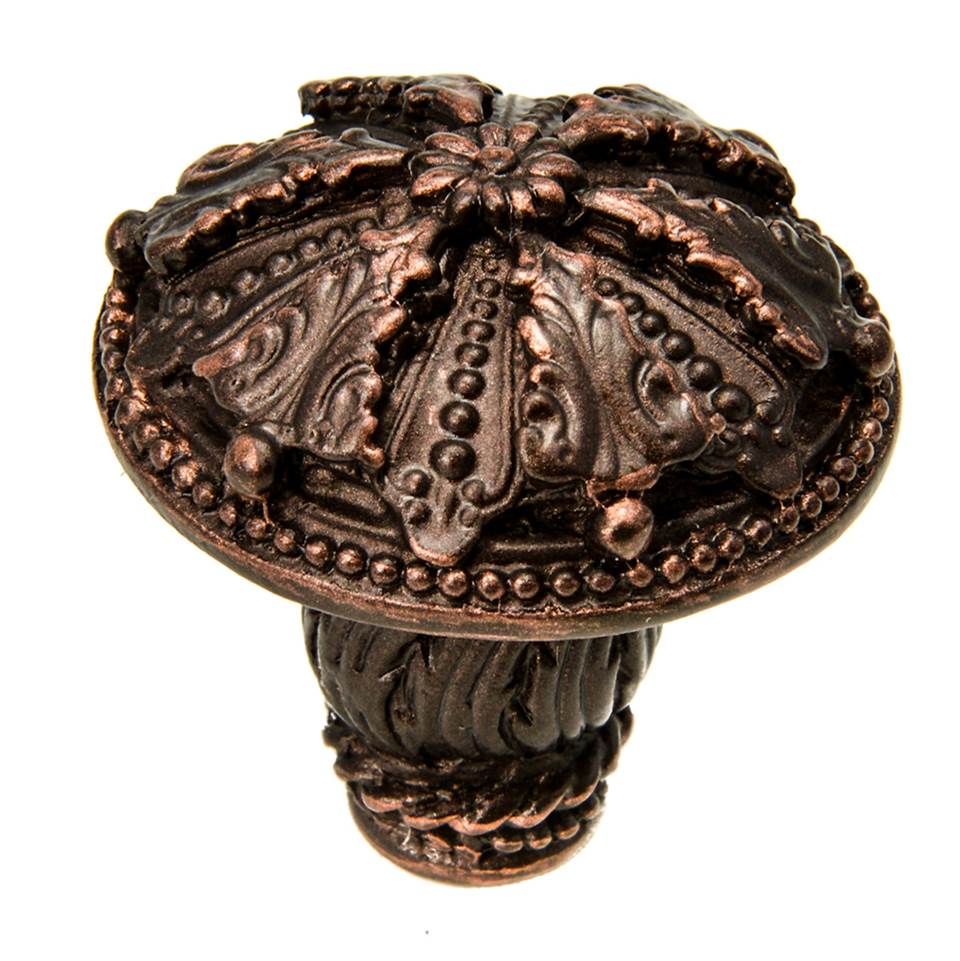 Carpe Diem Hardware - Acanthus Large Knob Renaissance Style With Feather Scroll Foot - Oil Rubbed Bronze