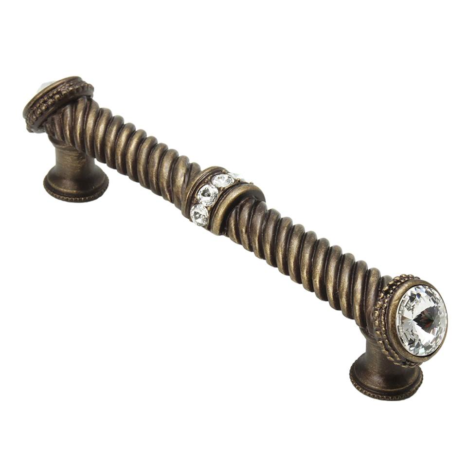 Cache 5'' O.C. Large Pull With End and Center 7 Rivoli Swarovski Clear Crystals
