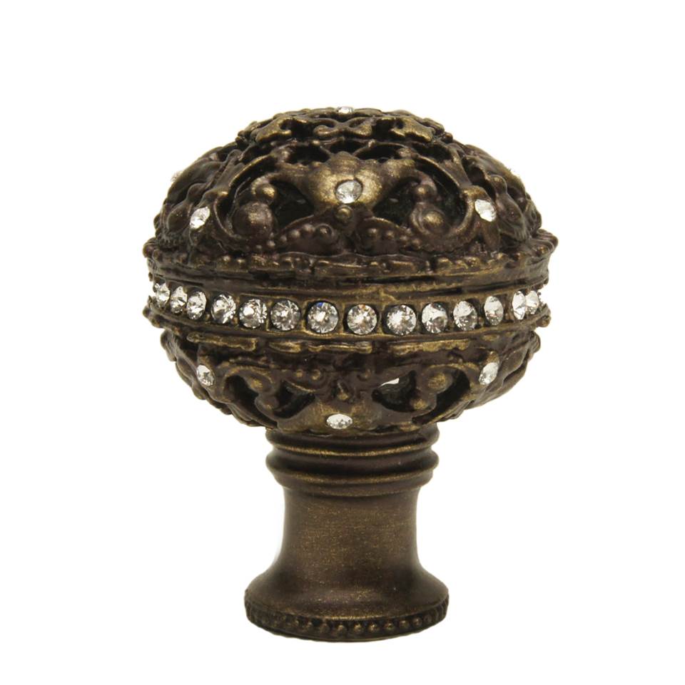 Juliane Grace Large Knob Full Round With Swarovski Clear Crystals In Satin.