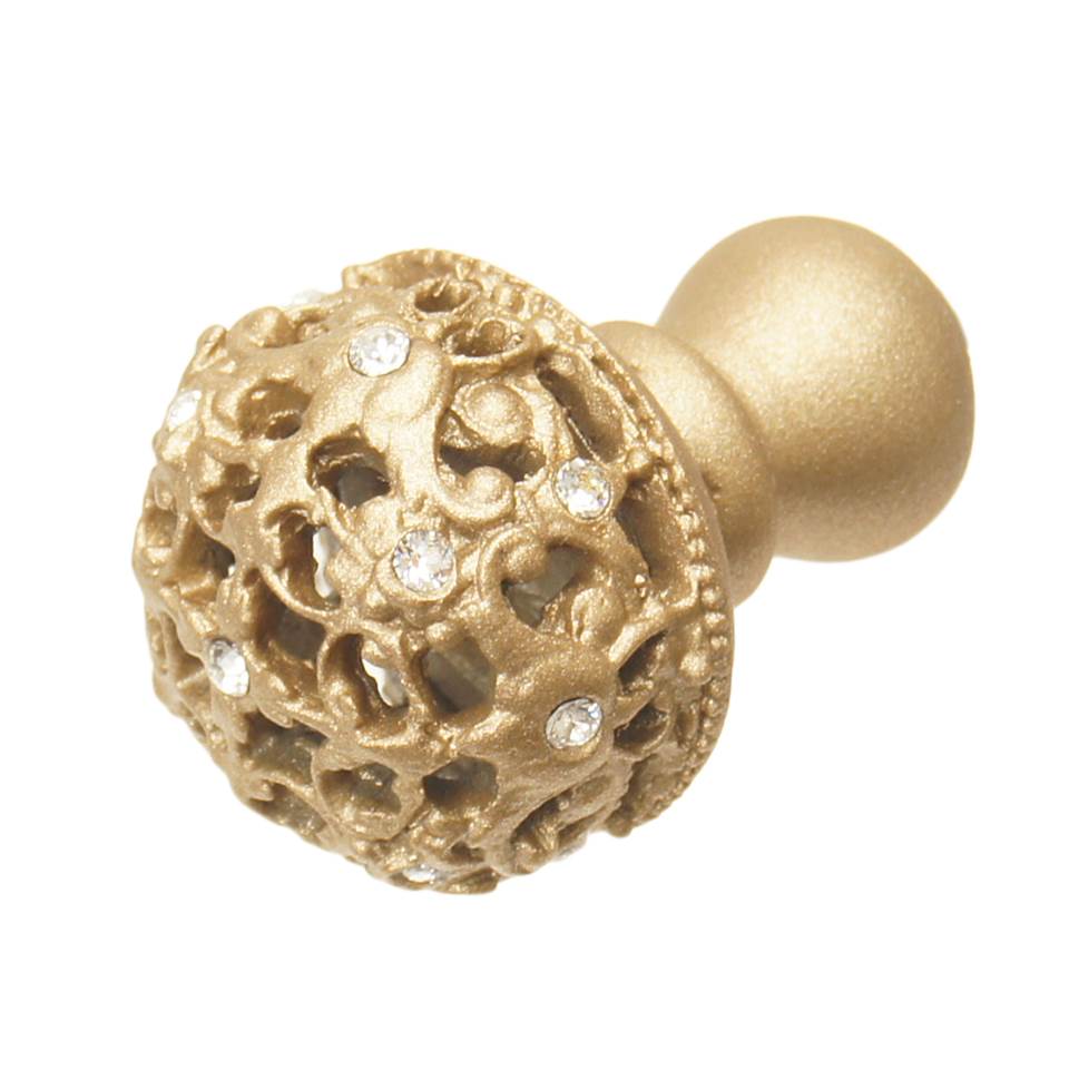 Juliane Grace Medium Knob Full Round With 13 Swarovski Clear Crystals In Satin.