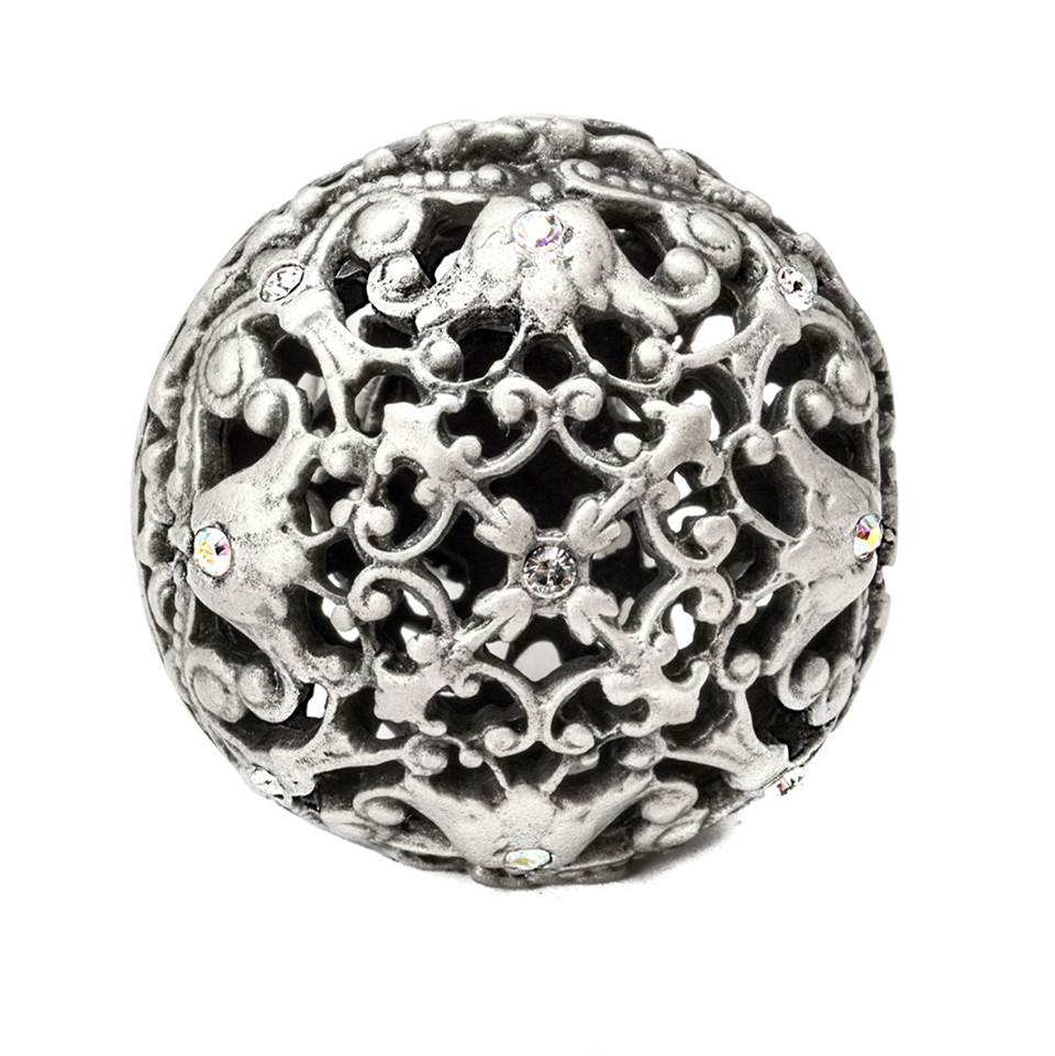 Juliane Grace Large Knob Full Round With 17 Swarovski Clear and Aurore Boreale Crystals