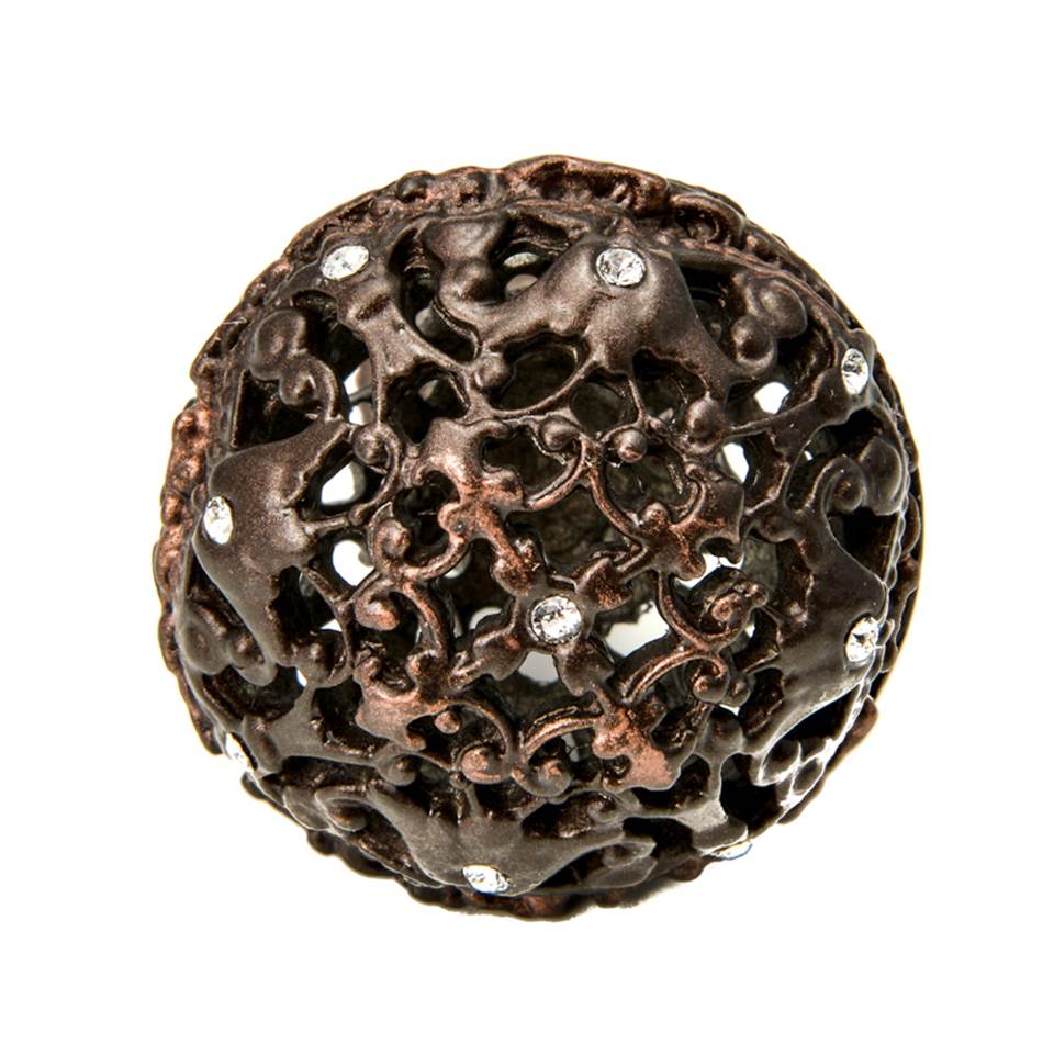 Juliane Grace Large Knob Full Round With 13 Swarovski Clear Crystals In Satin.