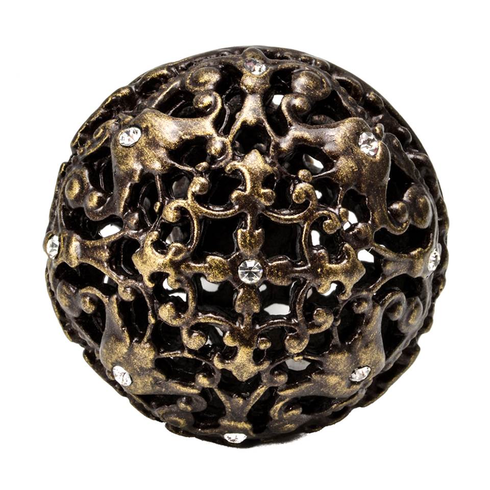 Juliane Grace Large Knob Full Round With 13 Swarovski Clear Crystals In Satin.