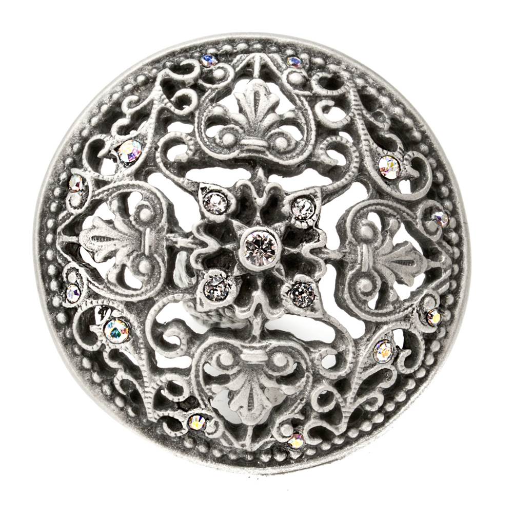 Juliane Grace Large Knob With 17 Swarovski Clear and Aurore Boreale Crystals