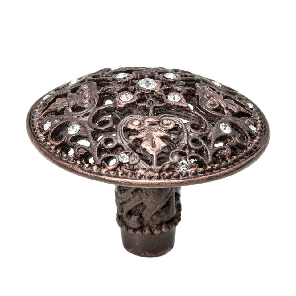 Carpe Diem Hardware - Juliane Grace Large Knob w/ 17 Swarovski Crystals - Oil Rub Bronze