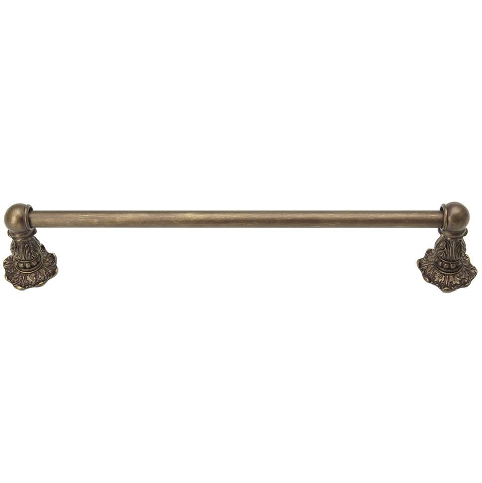 Carpe Diem Hardware - Acanthus 36'' O.C. (Approximately) Towel Bar Renaissance Style With 5/8'' Smooth Center - Antique Brass