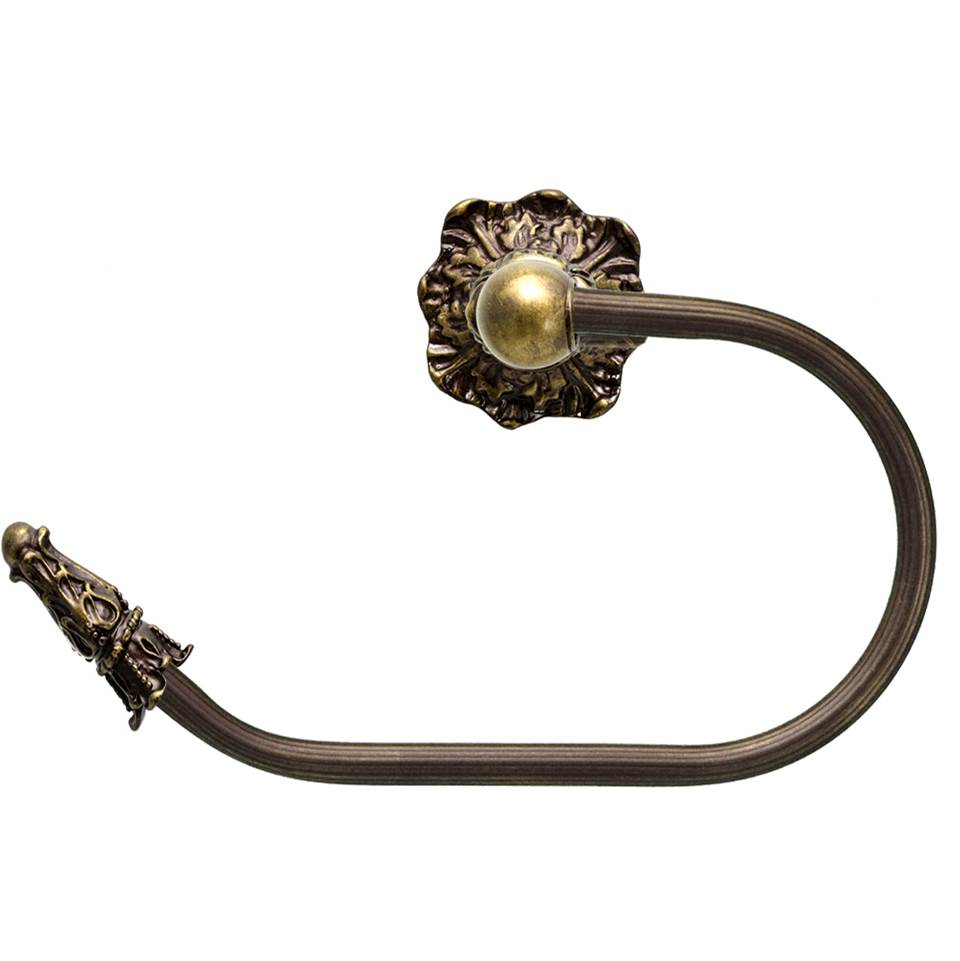 Carpe Diem Hardware - Acanthus Swing Tissue Reeded Ring Left Renaissance Style - Antique Brass