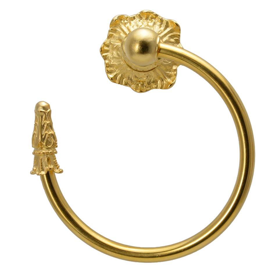 Carpe Diem Hardware - Acanthus Swing Towel Smooth Ring Left Renaissance Style - Gilded Mercury
