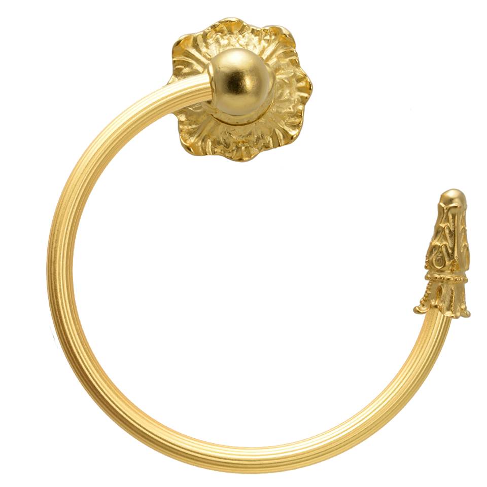 Carpe Diem Hardware - Acanthus Swing Towel Reeded Ring Right Renaissance Style - Gilded Mercury