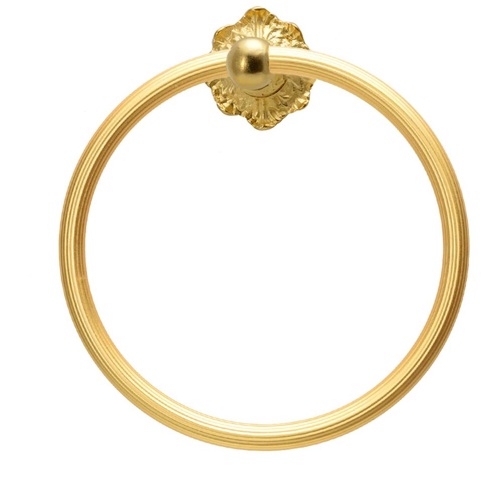 Carpe Diem Hardware - Acanthus Full Swing Towel Reeded Ring Renaissance Style - Gilded Mercury