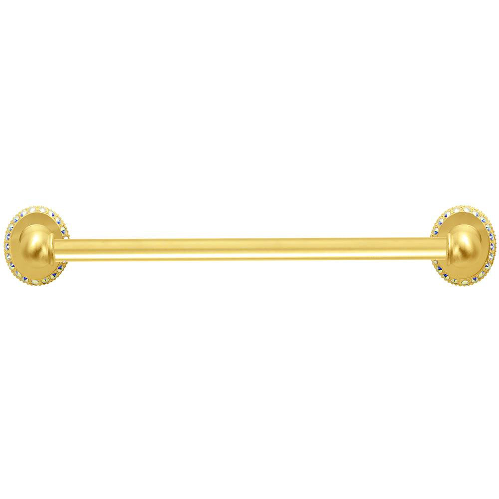 Carpe Diem Hardware - Cache 16'' O.C. (Approximately) Towel Bar 5/8'' Smooth Center W/ Swarovski Aurore Boreale Crystals - Gilded Mercury