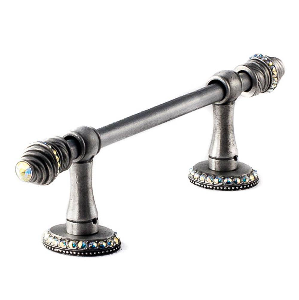 Carpe Diem Hardware - Cache Ii 24'' O.C. Approx Towel Bar w/ 80 Rivoli Swarovski Crystals w/ 5/8'' Smooth Center - Gilded Mercury