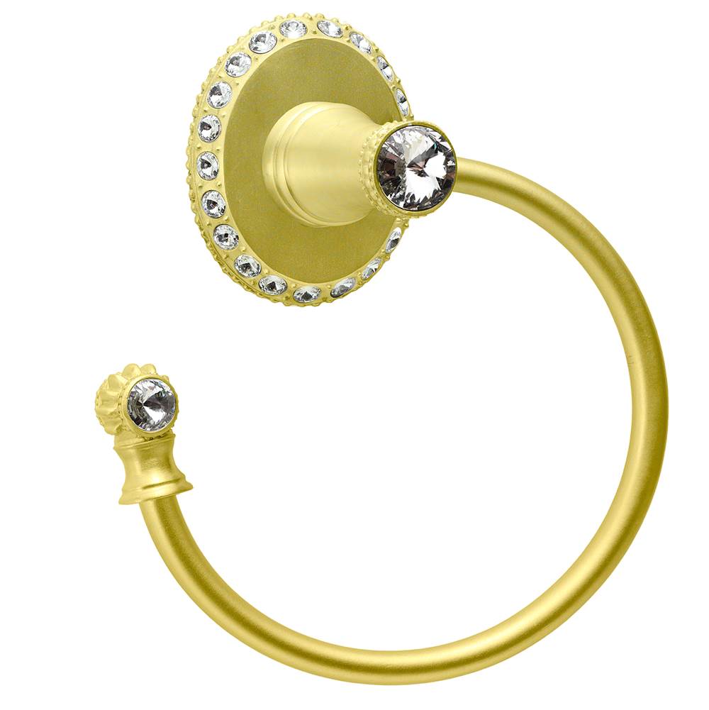 Carpe Diem Hardware - Cache Ii Tissue Post {Large Escutcheon} w/ Swarovski Crystals - Antique Brass