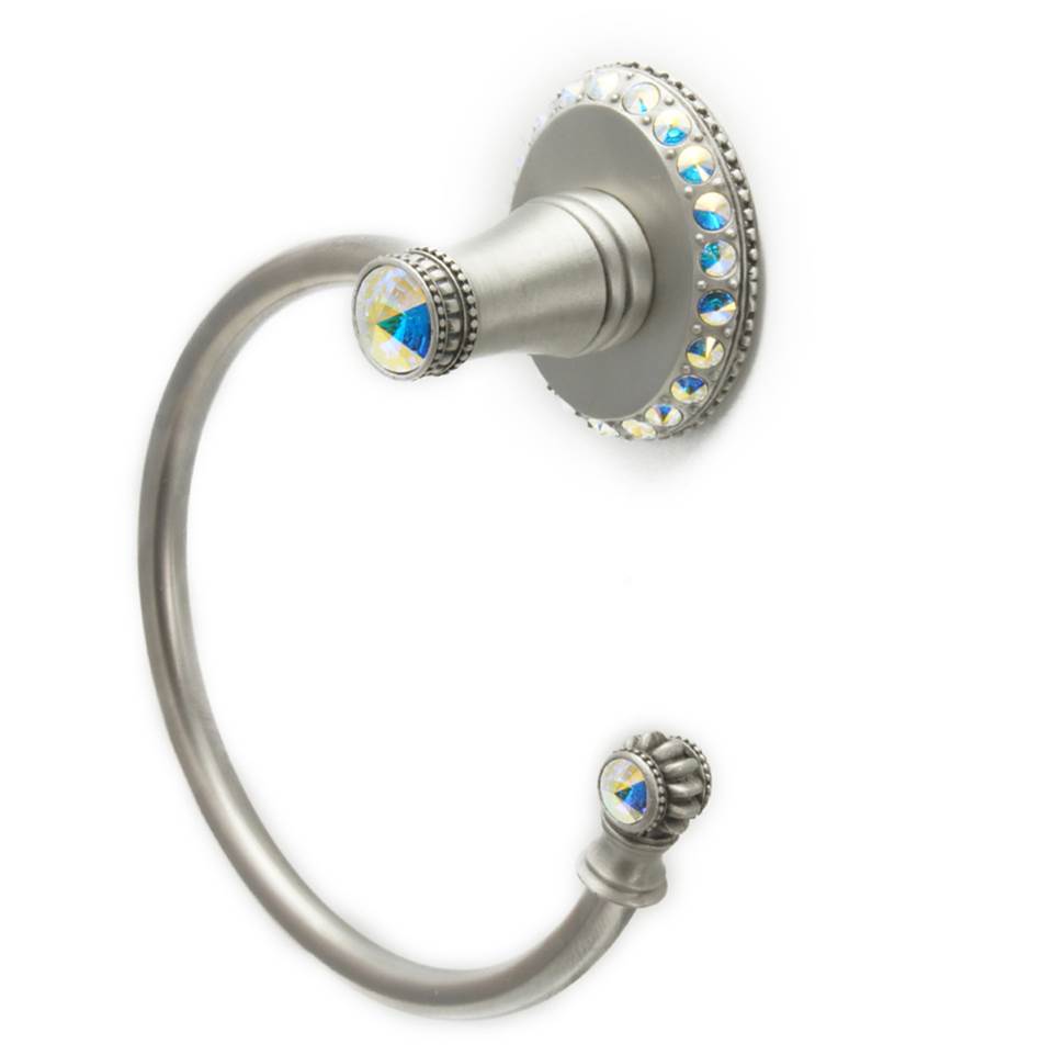 Cache Ii Swing Towel Smooth Ring Right With Swarovski Aurore Boreale Crystals