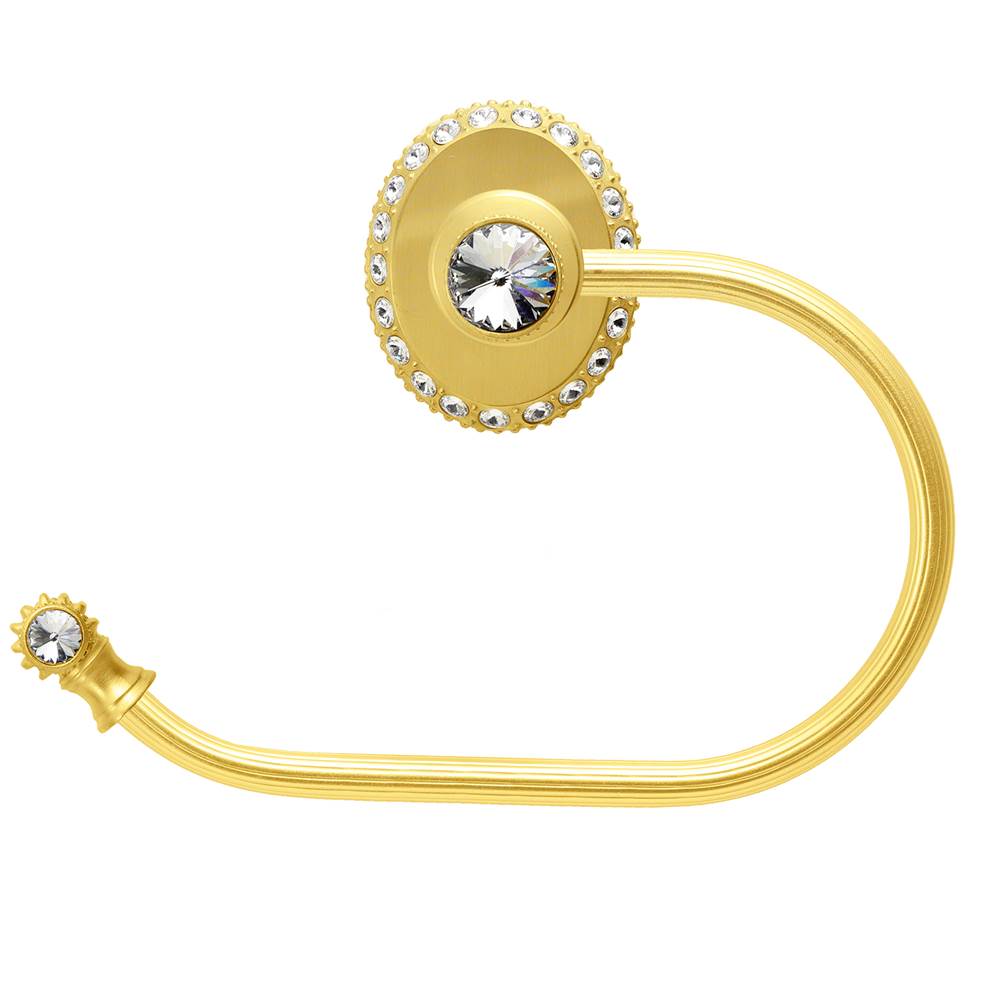 Cache Ii Swing Tissue Reeded Ring Left With Swarovski Clear Crystals