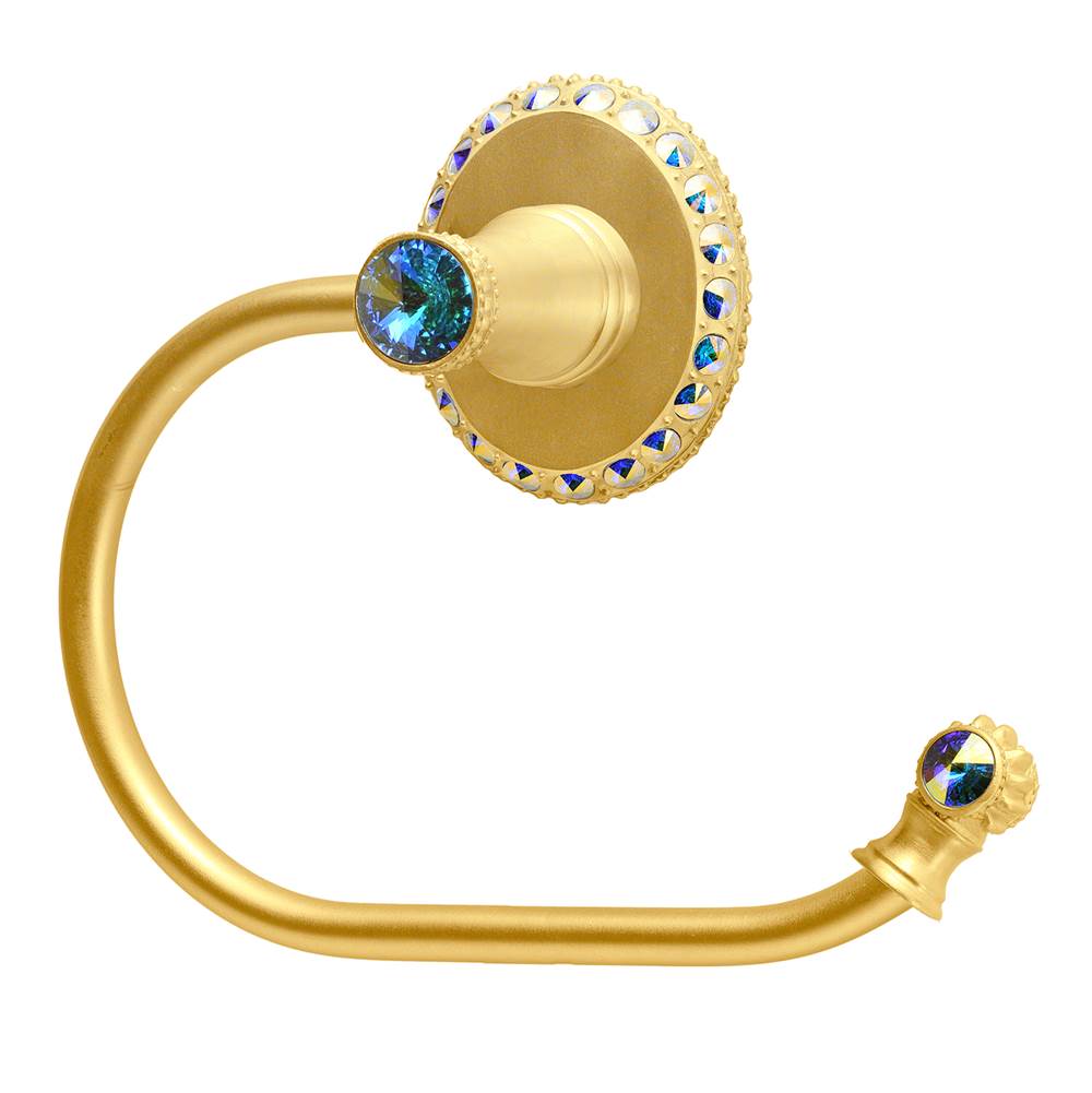 Carpe Diem Hardware - Cache Ii Swing Tissue Smooth Ring Right With Swarovski Aurore Boreale Crystals - Gilded Mercury