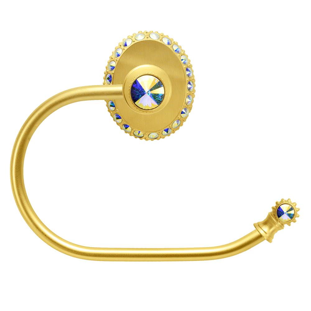 Cache Ii Swing Tissue Smooth Ring Right With Swarovski Aurore Boreale Crystals