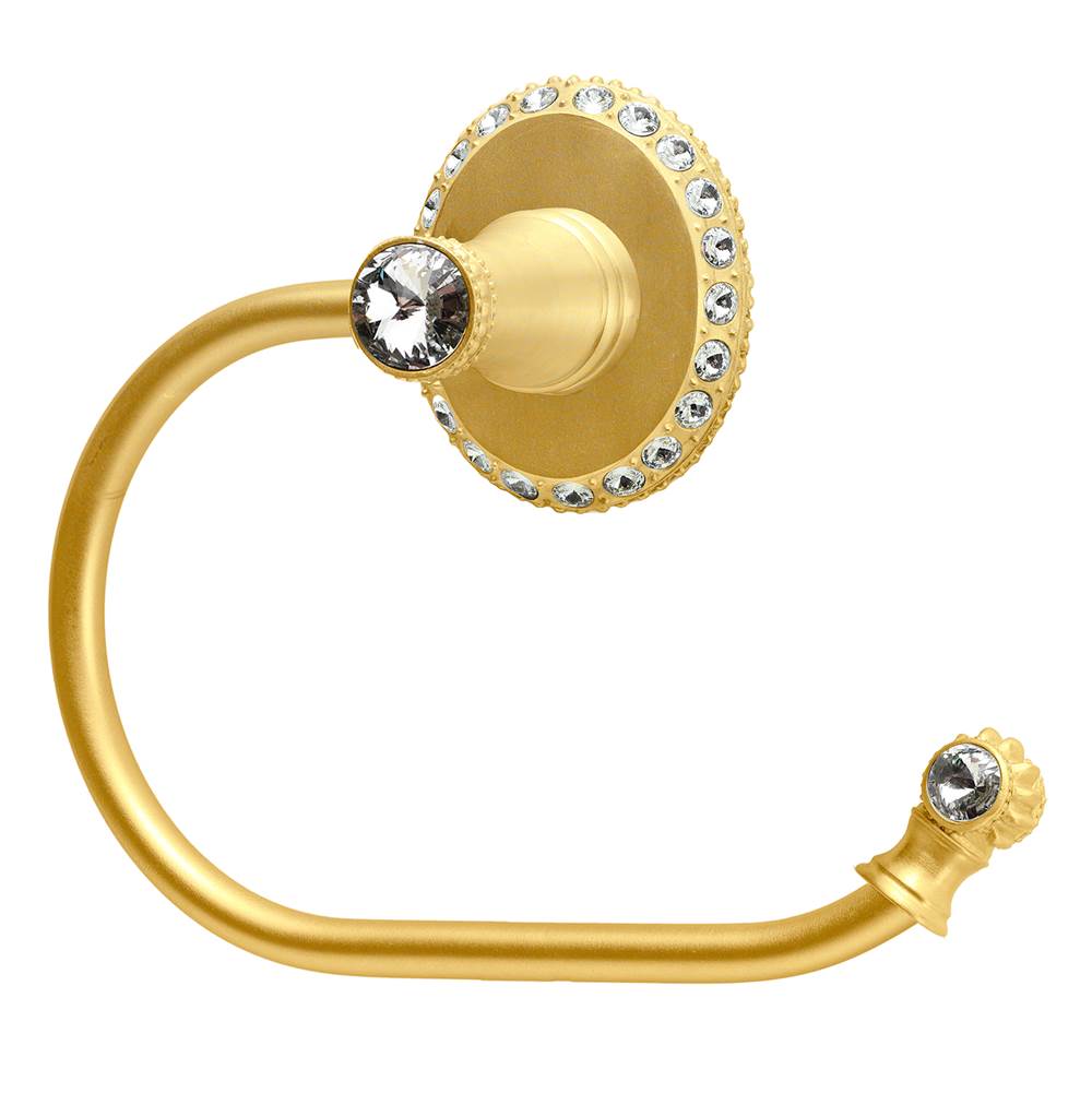 Carpe Diem Hardware - Cache Ii Swing Tissue Smooth Ring Right With Swarovski Clear Crystals - Gilded Mercury
