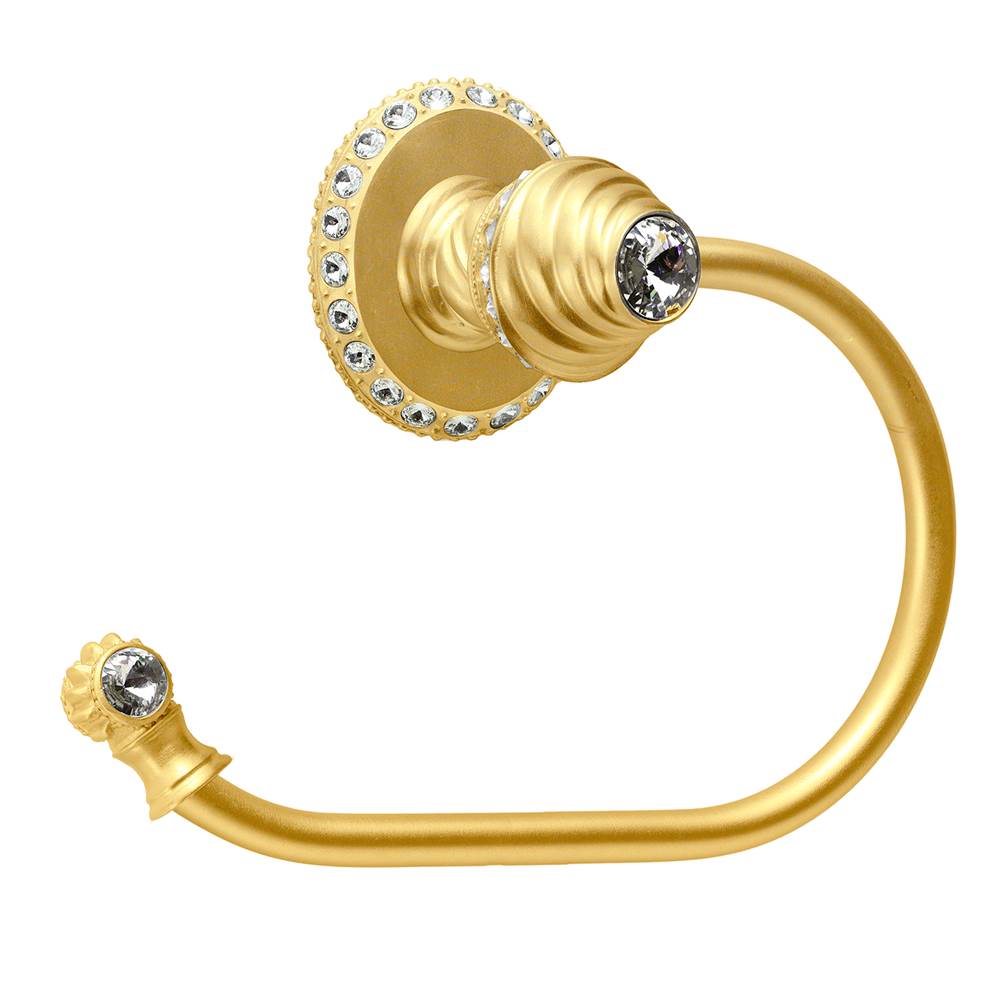 Carpe Diem Hardware - Cache Ll Large Swing Tissue Smooth Ring Left w/ 42 Rivoli Swarovski Crystals - Gilded Mercury