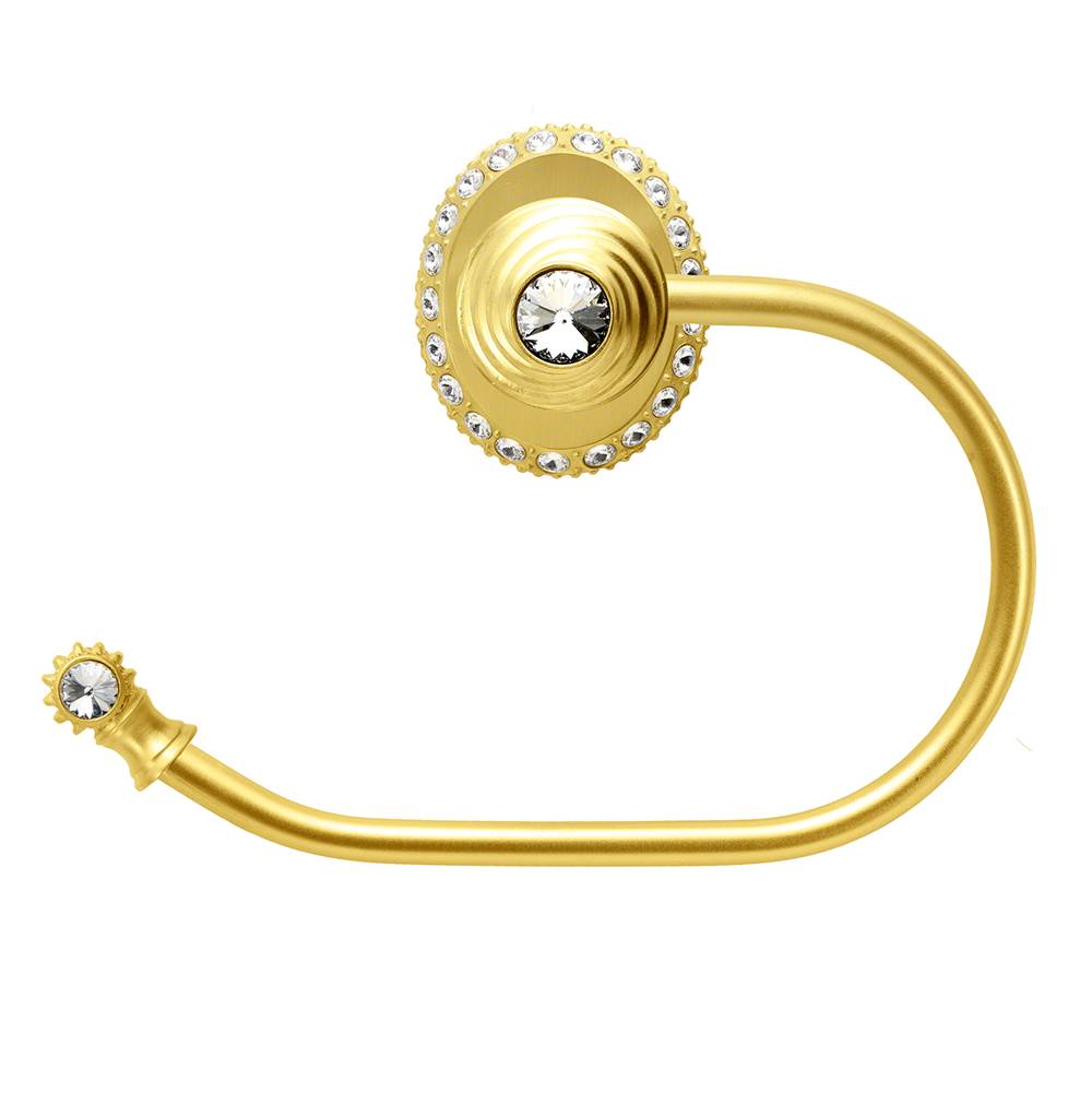 Cache Ll Large Swing Tissue Smooth Ring Left With 42 Rivoli Swarovski Clear Crystals