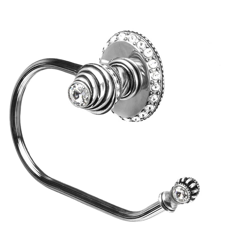 Cache Ll Large Swing Tissue Reeded Ring Right w/ 42 Rivoli Swarovski Crystals