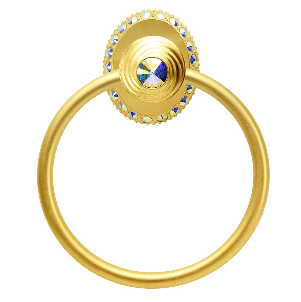 Cache Ll Full Swing Towel Smooth Ring Right With Swarovski Aurore Boreale Crystals