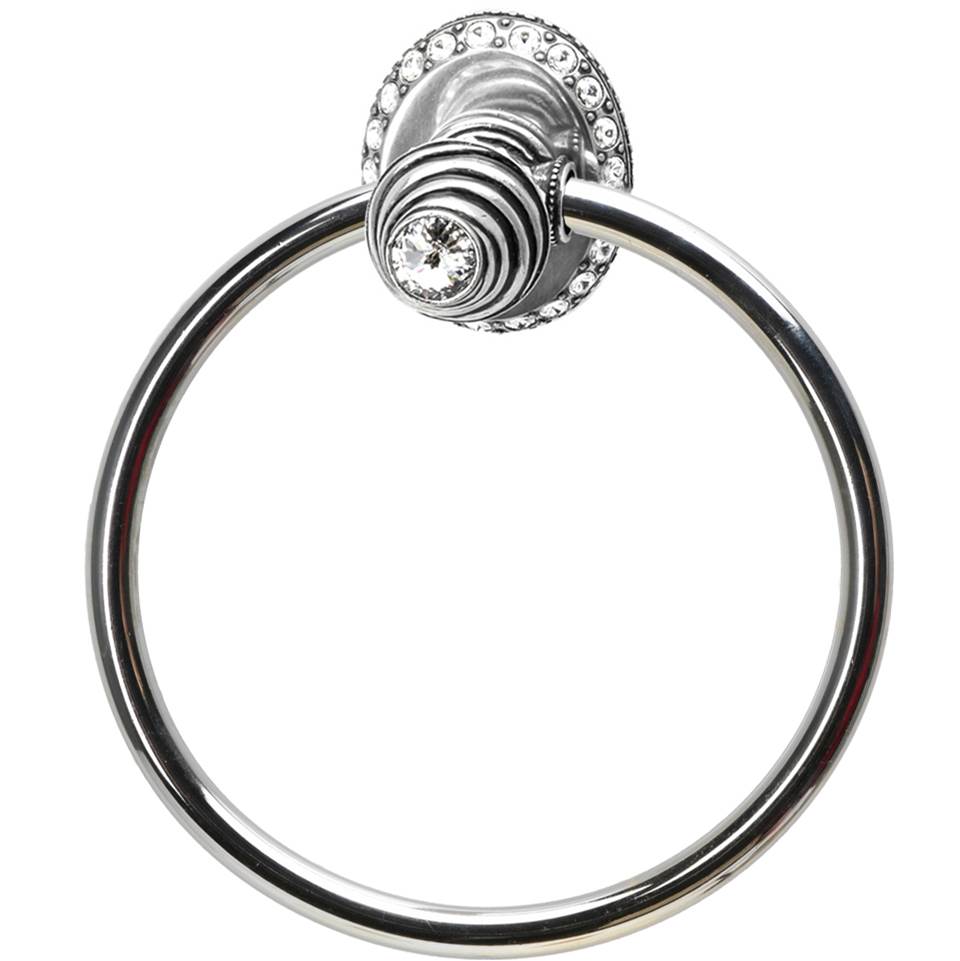 Carpe Diem Hardware - Cache Ll Full Swing Towel Smooth Ring Right w/ Swarovski Crystals - Chalice