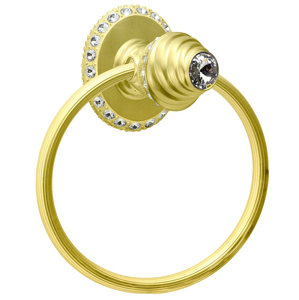 Carpe Diem Hardware - Cache Ll Full Swing Towel Reeded Ring Right w/ Swarovski Crystals - Chalice