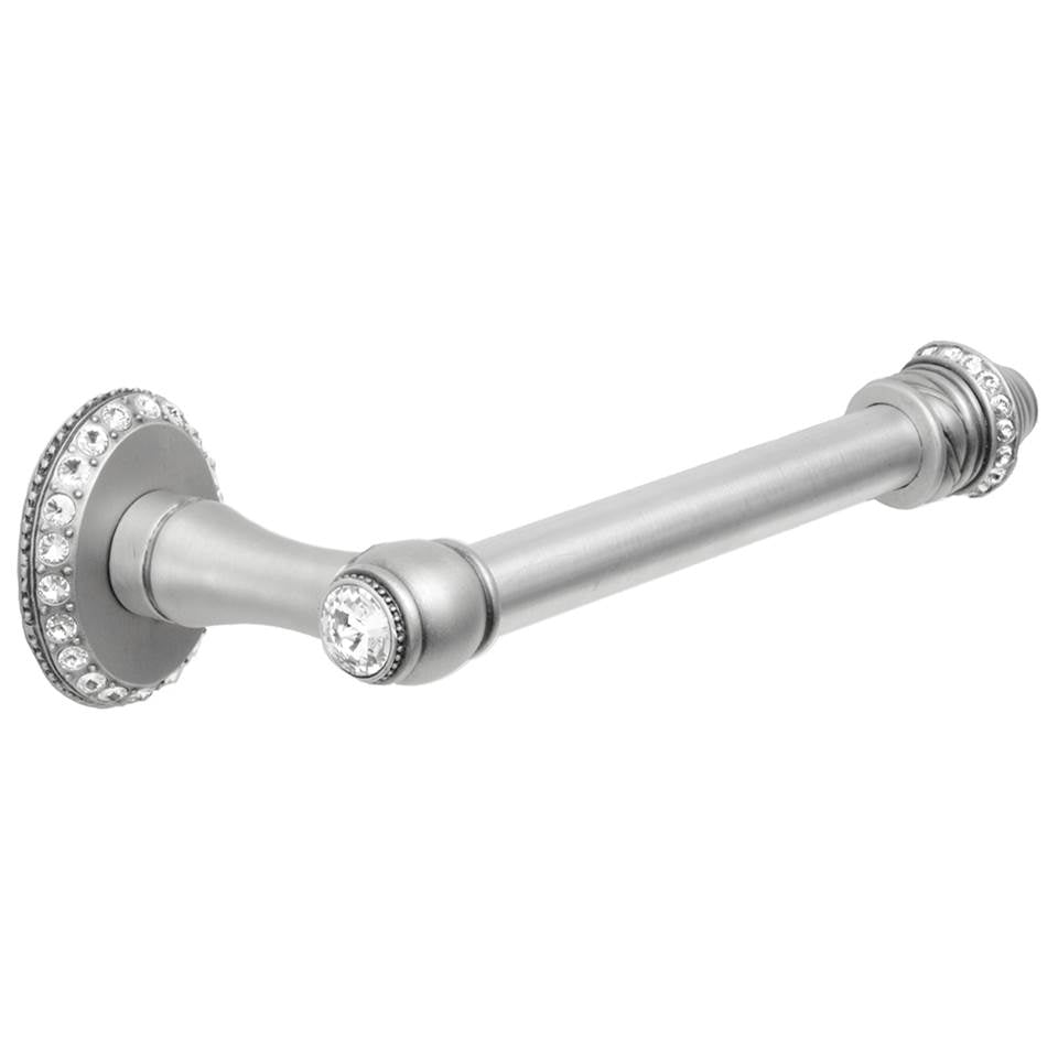 Carpe Diem Hardware - Cache II Tissue Bar Right (Large Escutcheon) With Swarovski Clear Crystals - Satin