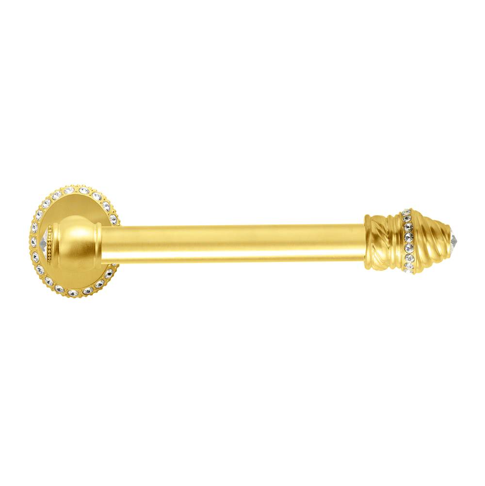 Carpe Diem Hardware - Cache Ii Tissue Bar Right {Large Escutcheon} w/ Swarovski Crystals - Gilded Mercury