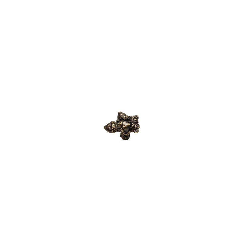Carpe Diem Hardware - Triple Acorn & Oak Leaf Large Knob - Antique Brass