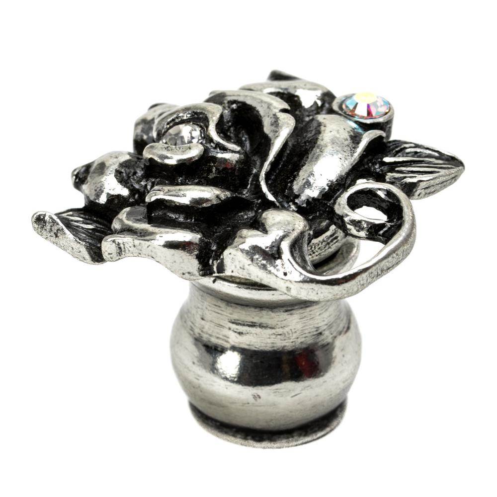 Carpe Diem Hardware - Medium Rose Knob w/ Swarovski Crystals - Chalice