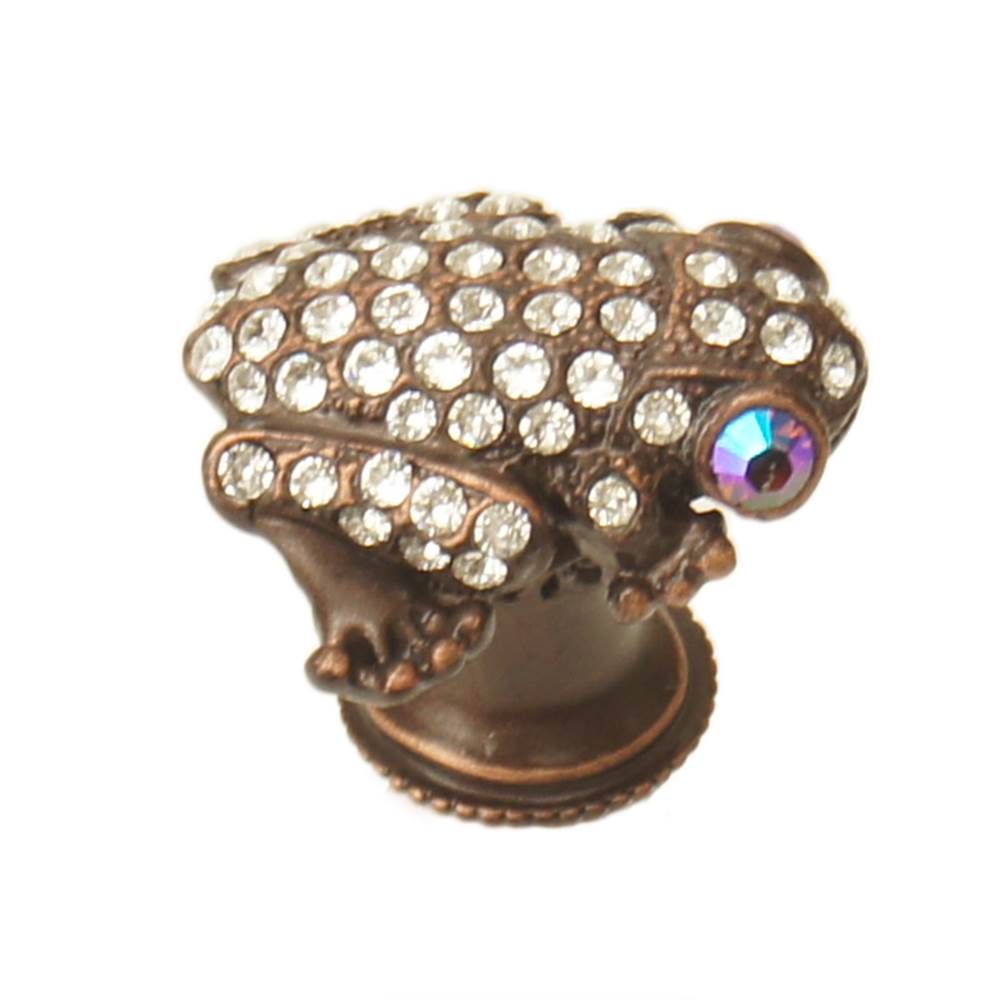 Carpe Diem Hardware - Carpe Diem 2581-22C In The Garden Oil Rub Bronze Frog Knob W/ Swarovski Crystals - Oil Rubbed Bronze