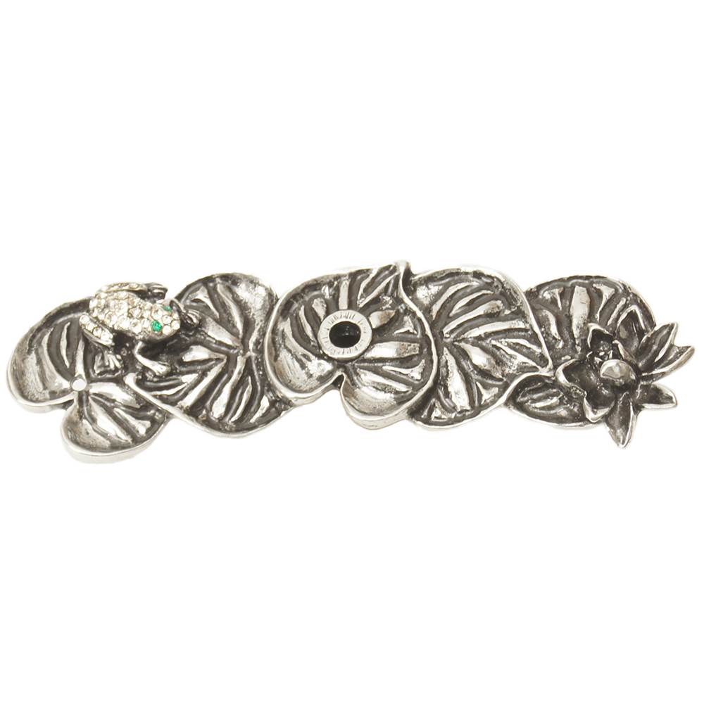 Carpe Diem Hardware - Carpe Diem 2582-9C In The Garden Chalice Lily Pad and Frog Medium Elongated Back Plate Made W/ Swarovski Crystals - Chalice