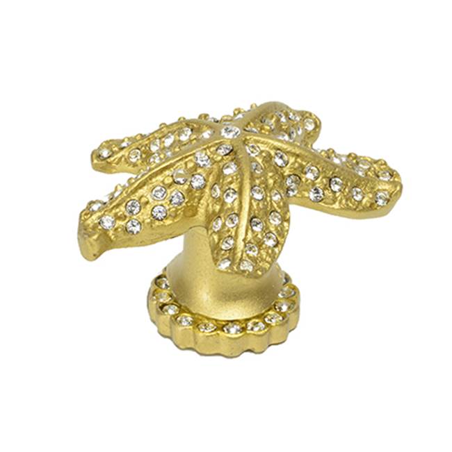 Carpe Diem Hardware - Star Fish Knob w/ Flared Foot Swarovski Crystals - Chalice