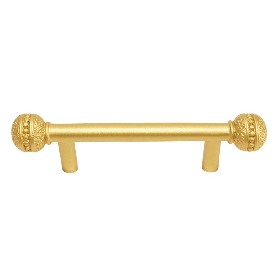 Carpe Diem Hardware - Millennium 3'' O.C. Pull, Millennium Caps On End - Gilded Mercury