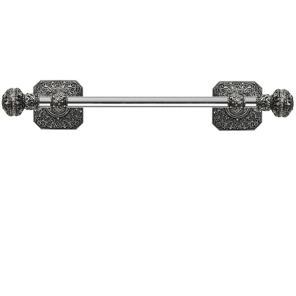 Carpe Diem Hardware - Juliane Grace 36'' O.C. (Approximately) Towel Bar With 350 Swarovski Clear and Aurore Boreale Crystals With 5/8'' Smooth Center - Chalice