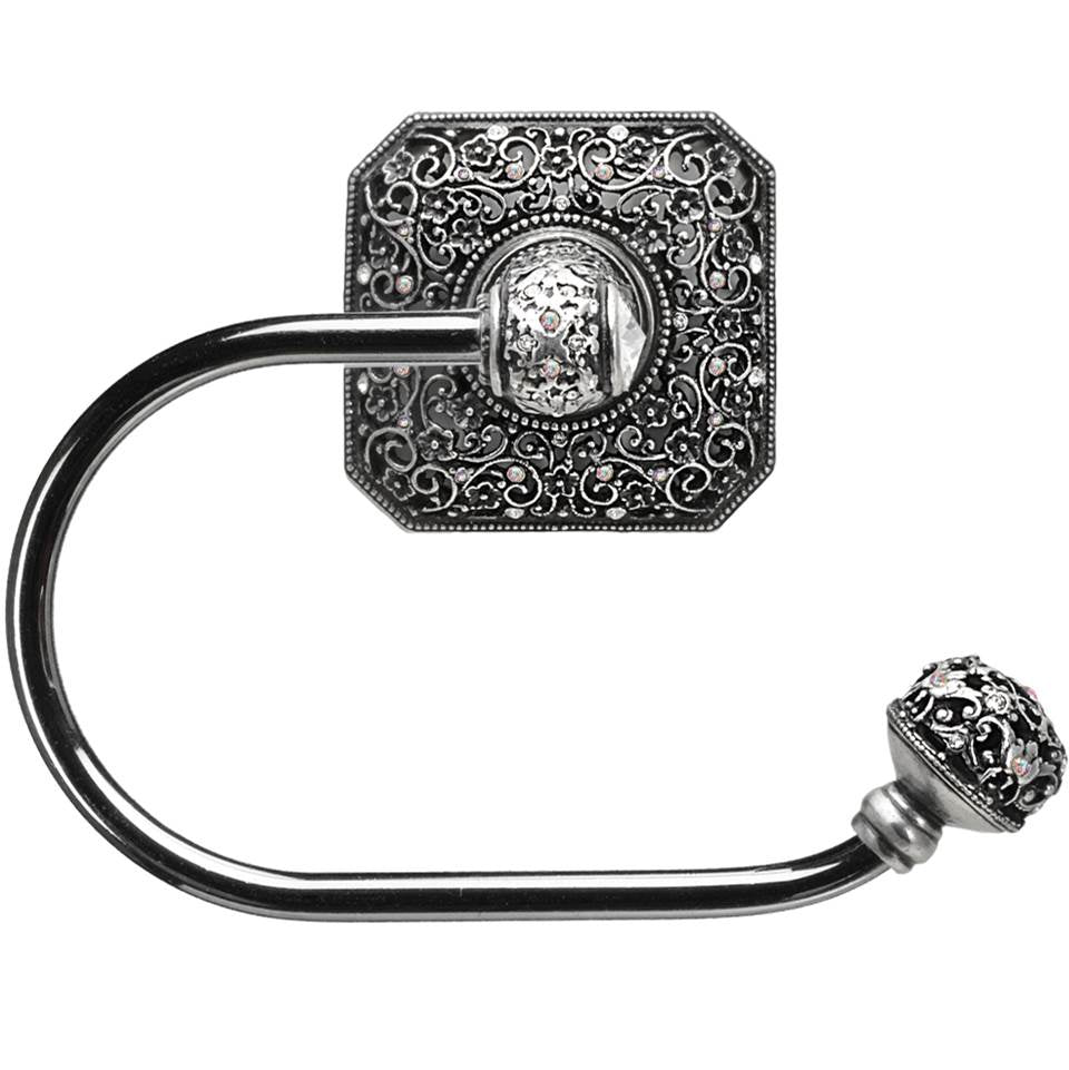 Carpe Diem Hardware - Juliane Grace Swing Tissue Smooth Ring Right With 131 Swarovski Clear and Aurore Boreale Crystals - Chalice