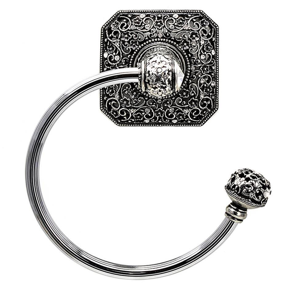 Carpe Diem Hardware - Juliane Grace Swing Towel Reeded Ring Right w/ 131 Swarovski Crystals - Chalice