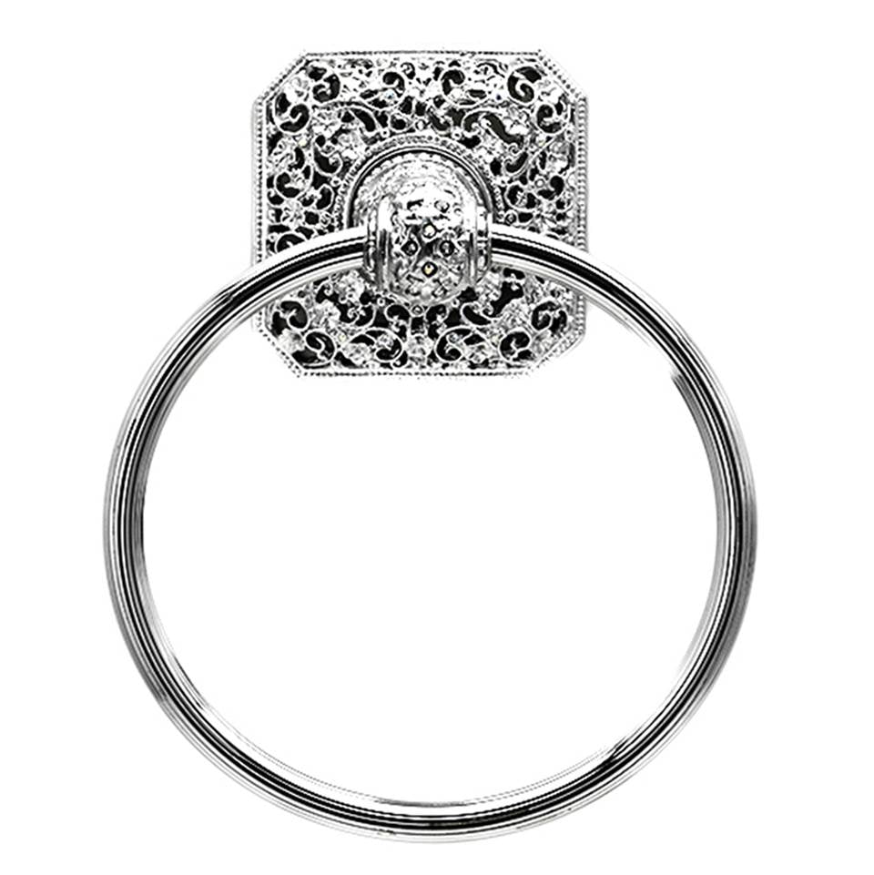 Juliane Grace Full Swing Towel Smooth Ring With Swarovski Clear Crystals